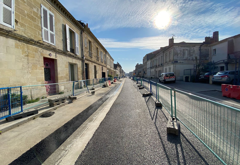 Travaux de réfection de rue de la Benauge à Bordeaux (33)