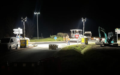 Réfection d’un giratoire de nuit