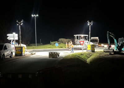 Réfection d’un giratoire de nuit